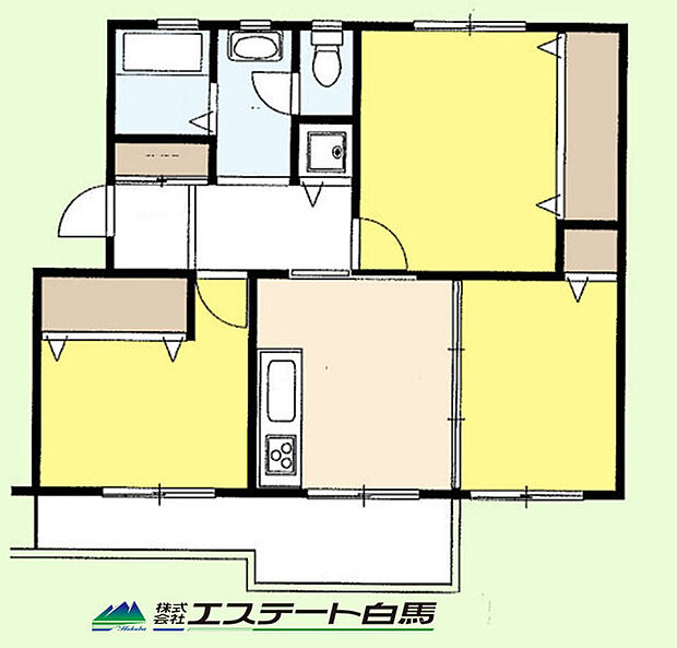 滝山第二住宅12号棟(3DK) 2階の間取り図