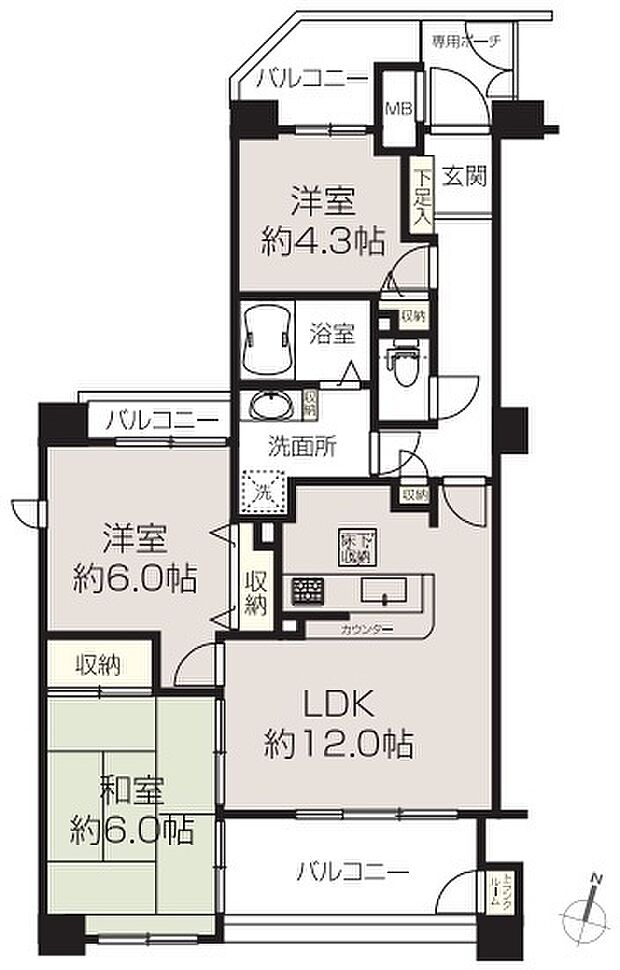 ネオステージ大宮(3LDK) 5階の内観