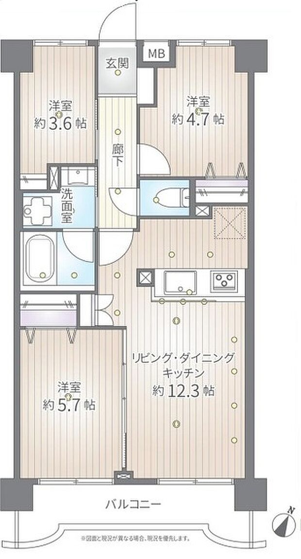 武蔵浦和西ガーデンハウス(3LDK) 2階の間取り図