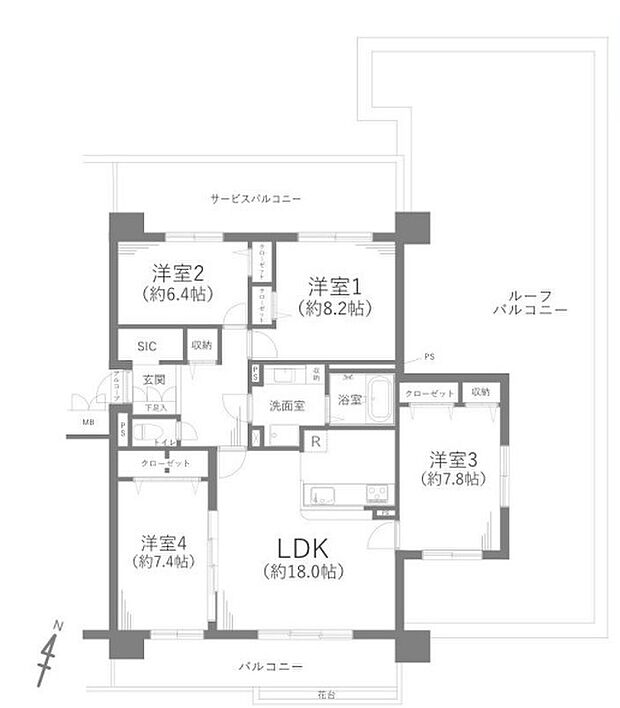 フォレスティア上尾栄町(4LDK) 3階の間取り図