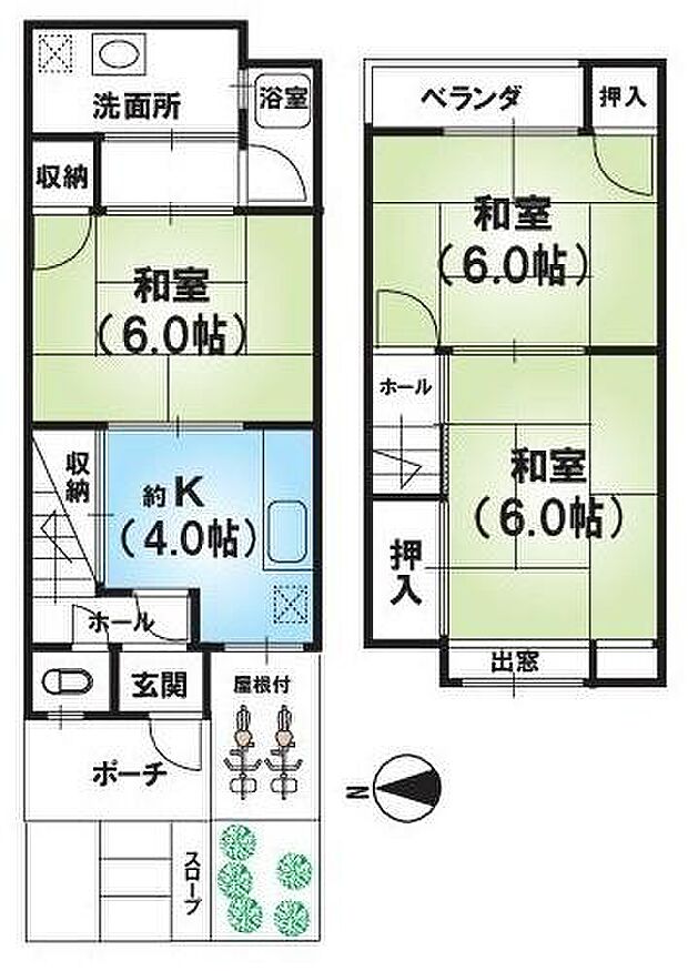 山科区小山中ノ川町(3K)の内観