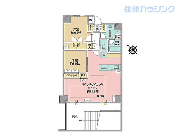 オープンレジデンシア大井町ゼームス坂(2LDK) B1階の間取り図