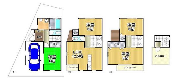 振り分け間取りでプライバシー確保！各居室6.0帖以上有！さらに各居室2面採光で陽当り・通風良好です！