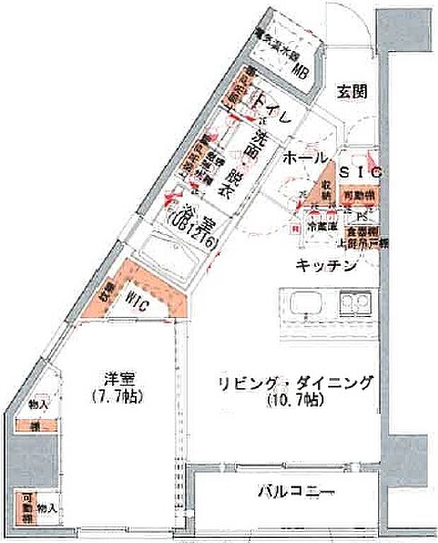 ハーモニーレジデンス東京イーストコア００４(1LDK) 12階の内観