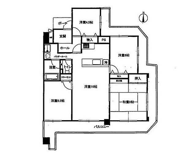 パラツィーナセシリア生駒(4LDK) 6階の間取り図