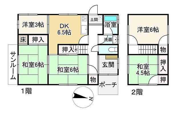 ＪＲ北陸本線 長浜駅までバス約6分 八幡中山バス停 徒歩5分(5DK)の内観