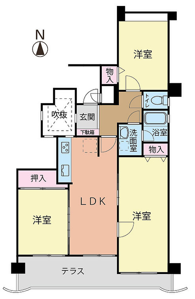 松が根台マンション(3LDK) 3階/309の内観