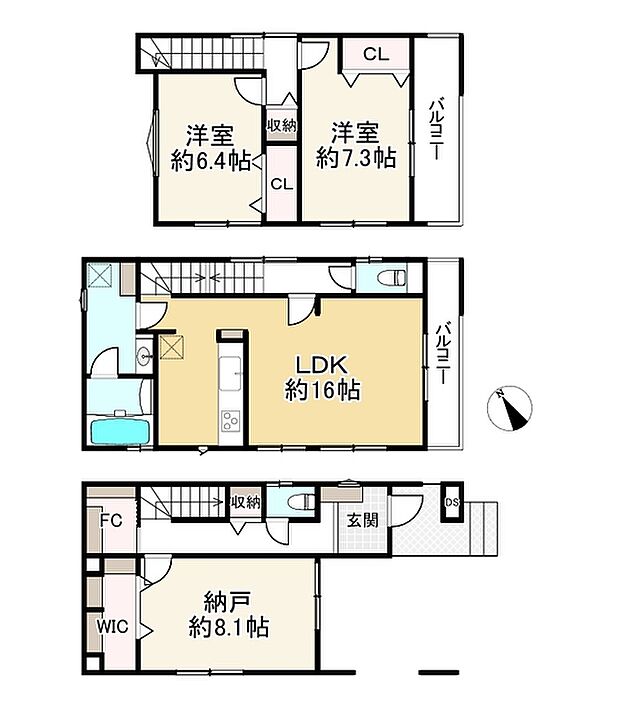 堺市堺区四条通(2SLDK)の内観