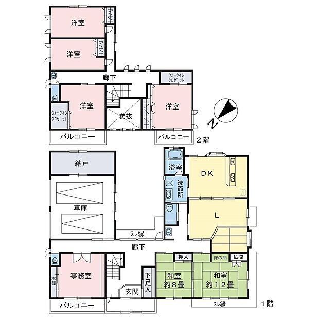 延床面積355m2、とにかく部屋数が必要なご家族にピッタリの7LDKのお住まいです。