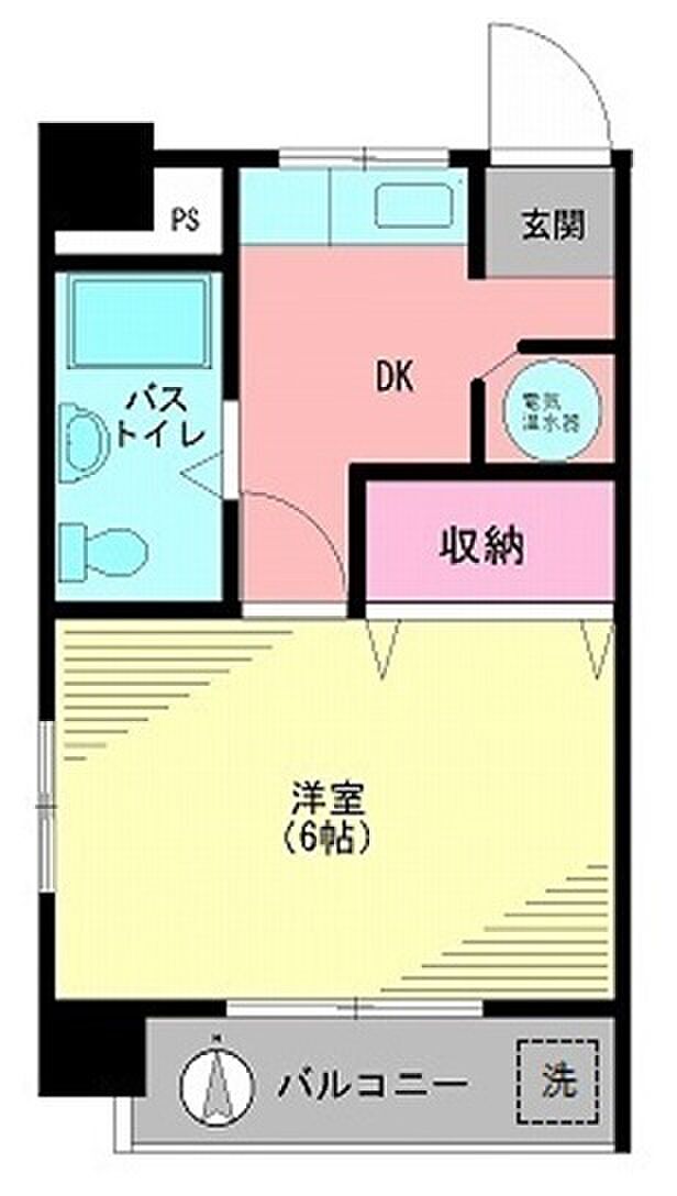 三田大山コーポ(1K) 7階の間取り図