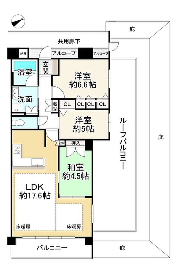 プレサンスレジェンド六地蔵(3LDK) 4階の間取り図