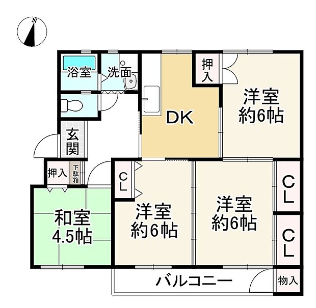 竹の台団地Ｂ3棟(3DK) 5階の内観