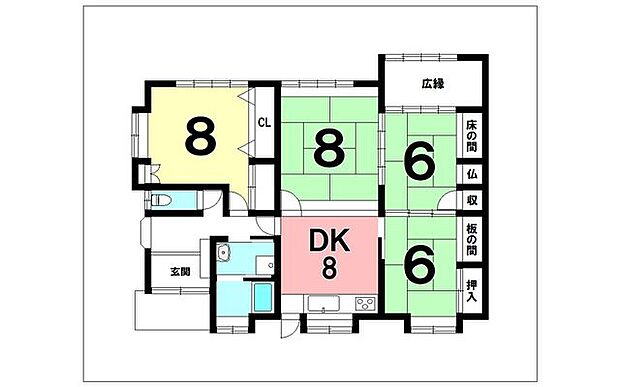 4DK、室内クリーニング済み【建物面積104.54m2(31.62坪)】