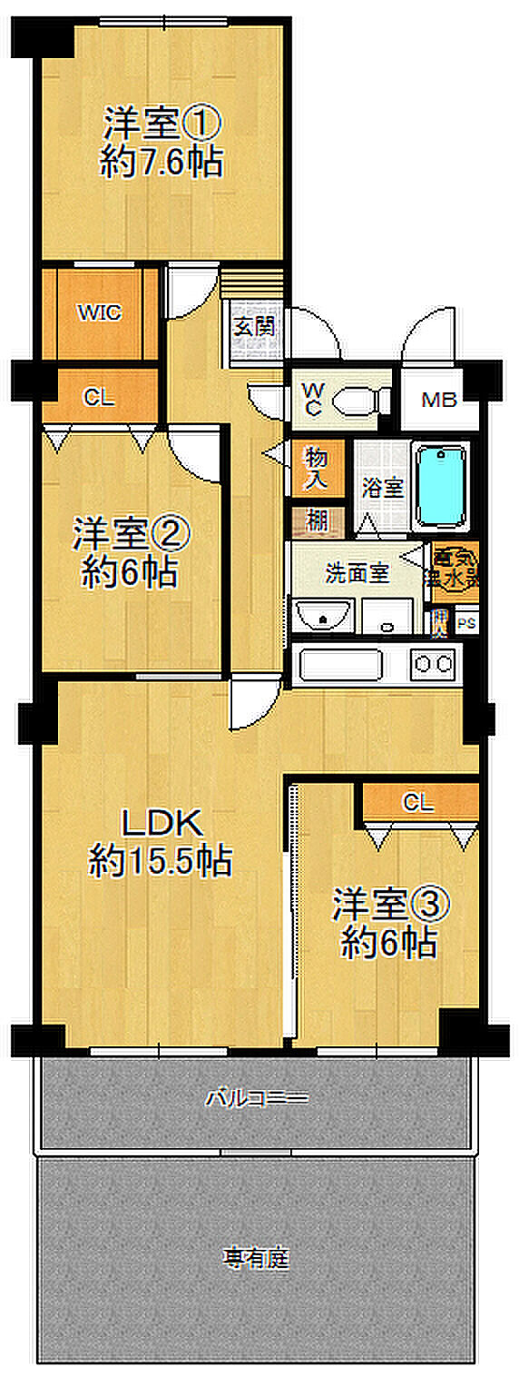 マンハイム甲子園I(3LDK) 1階の内観