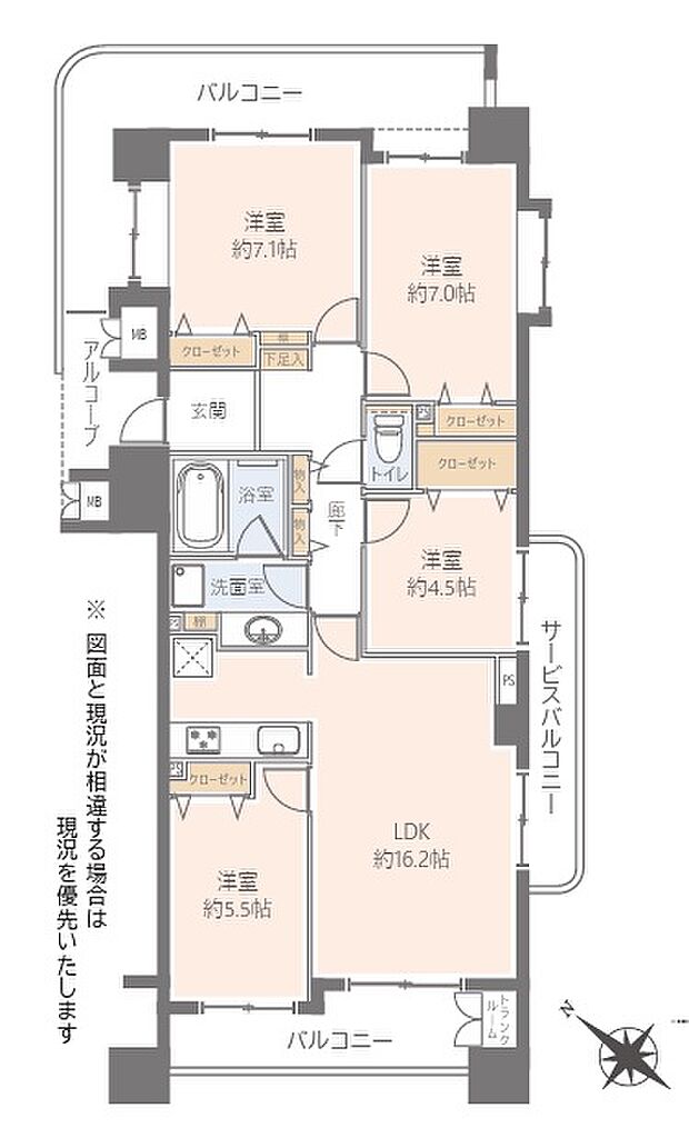 ダイアパレスパレッティア(4LDK) 9階/908号室の間取り図
