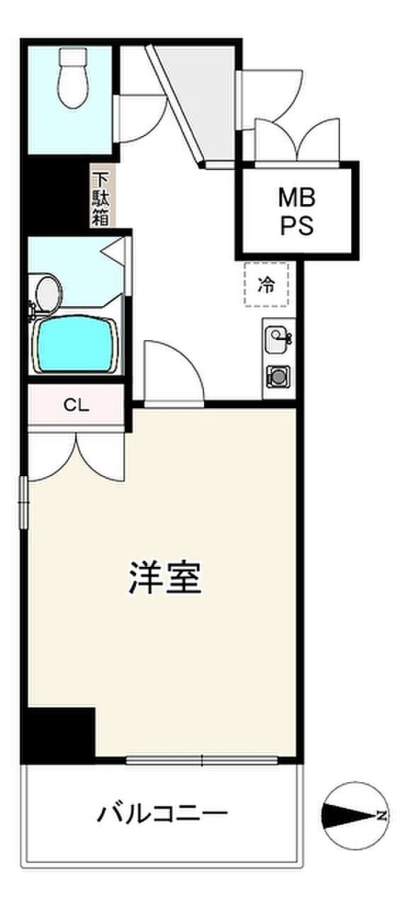 セレッソコート西心斎橋(1K) 4階の間取り図