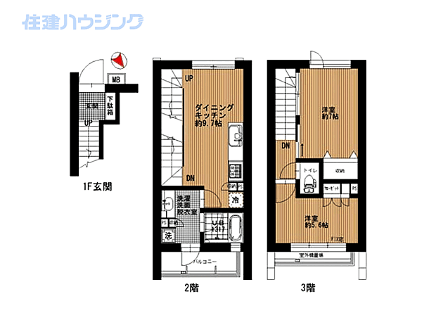 ＴＨＥ　ＲＯＷ　ＨＯＵＳＥ　吉祥寺(2DK) 2階の間取り図