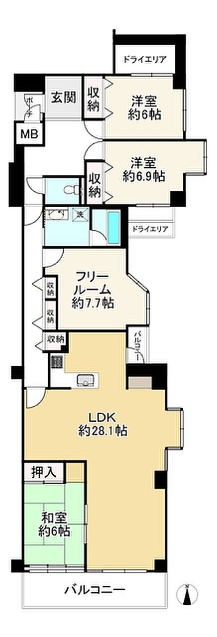 フローラハイツ岡本(3SLDK) 3階の内観