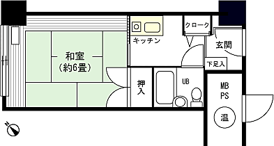 ライオンズマンション越後湯沢第２(1K) 3階の間取り図