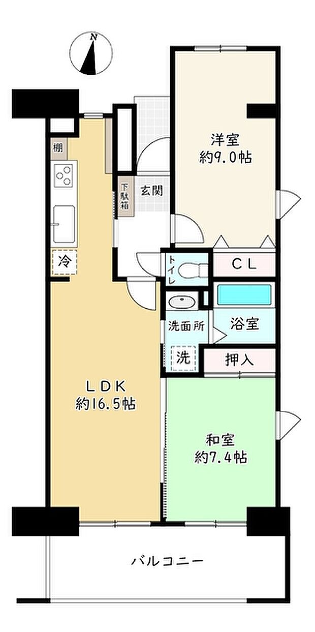 コンフォール石神井(2LDK) 1階の間取り図