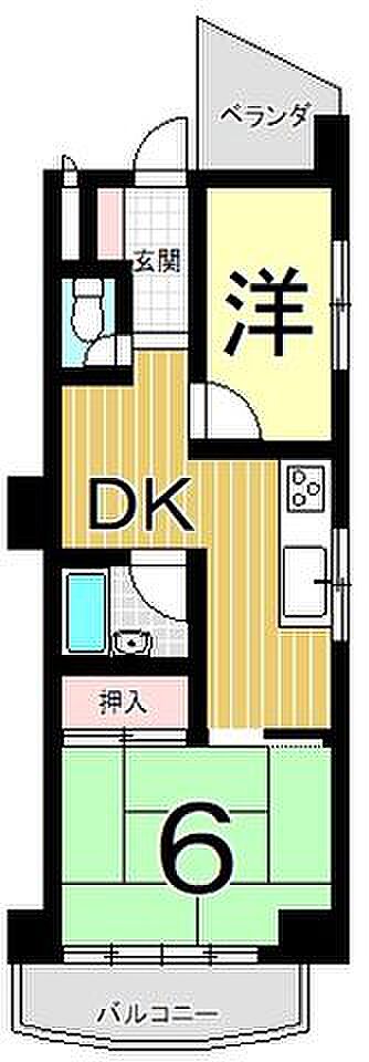 東カングランドマンション紫原台パークハイツ(2K) 2階の間取り図