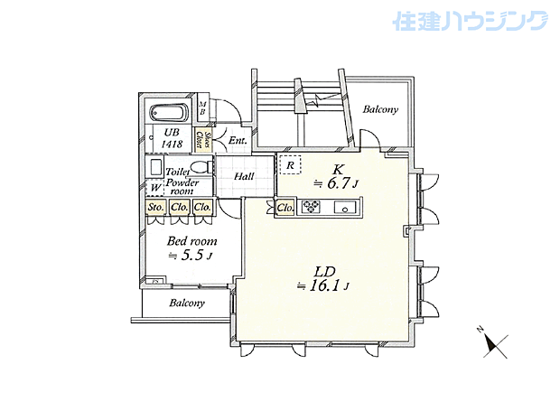 東京メトロ銀座線 表参道駅まで 徒歩9分(1LDK) 5階の内観