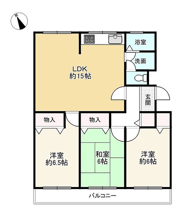 東二見ガーデンハイツ(3LDK) 5階の間取り図