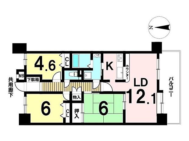 アメニティ大治三番館(3LDK) 7階の間取り図