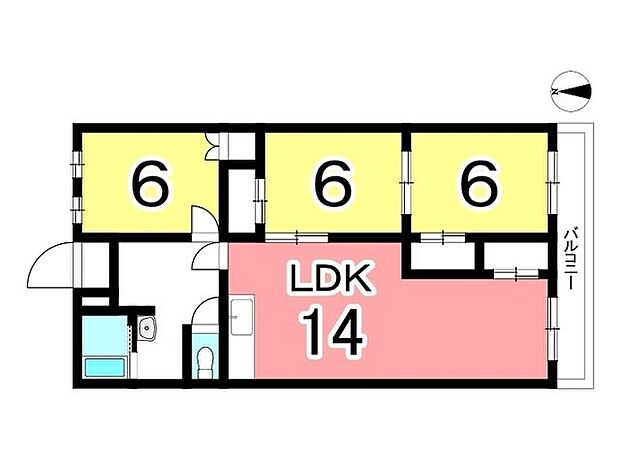 エスポール弥生(3LDK) 5階の間取り図