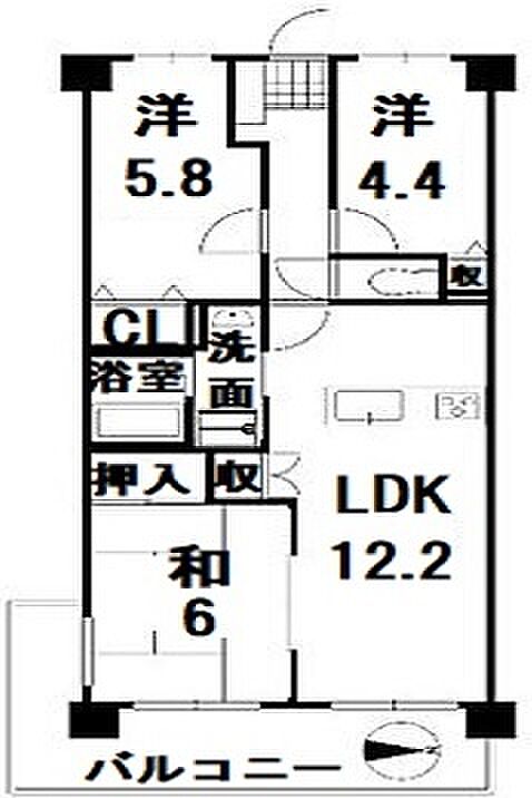 サンライズマンション岩出V 弐番館(3LDK) 1階/105の内観