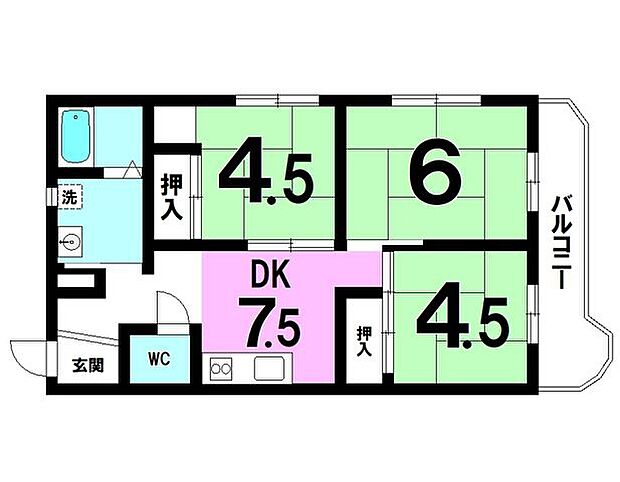 新南千里マンション(3DK) 2階の内観