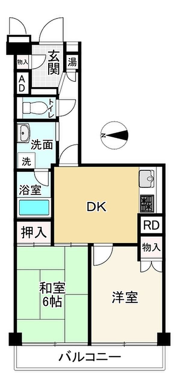 日商岩井緑地公園マンション(2DK) 3階の内観