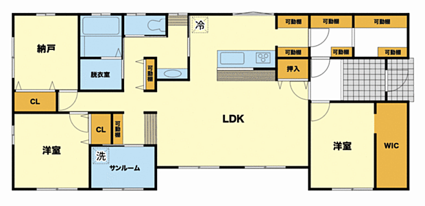 滑川町月輪 平屋建て住宅-おひさまハウス-(3SLDK)の内観