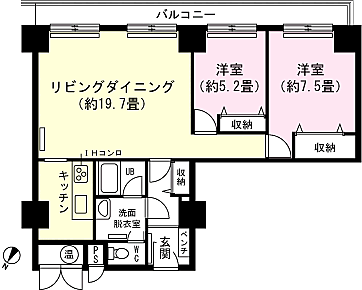 西武ヴィラ苗場９号館(2LDK) 1階の間取り図