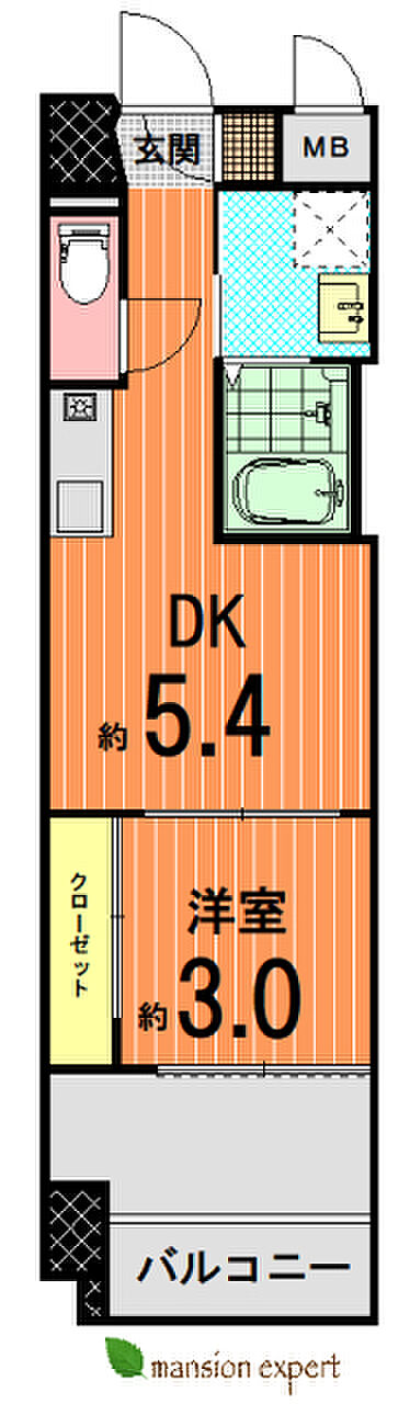 アクアプレイス京都二条城北(1DK) 5階の内観