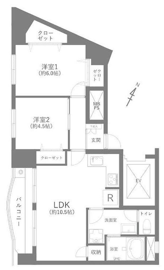 ロータリーマンション(2LDK) 5階の内観