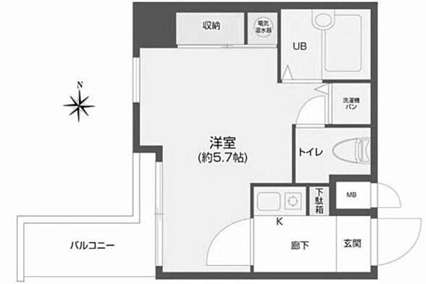 シティライフ・ディナスティ新大阪(1K) 7階の間取り図