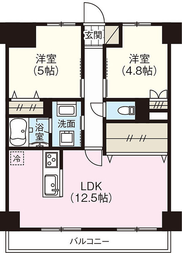 ライオンズマンション和光第参(2LDK) 5階の間取り図