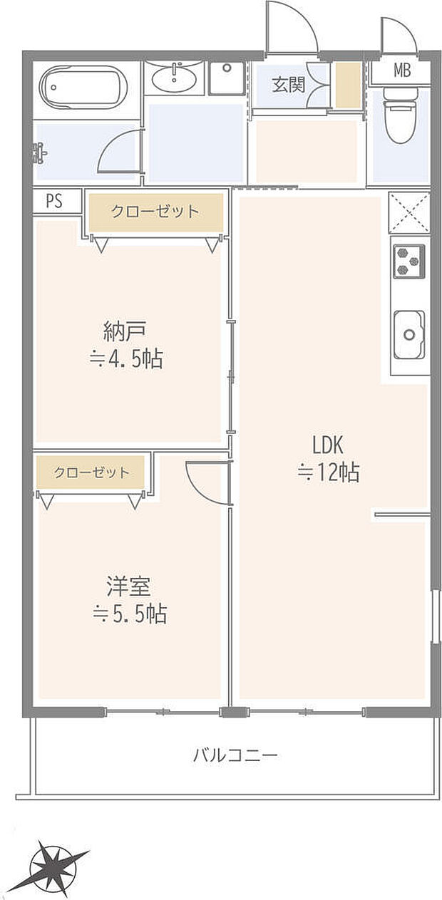 MAC北戸田コート(2LDK) 2階/205の間取り図