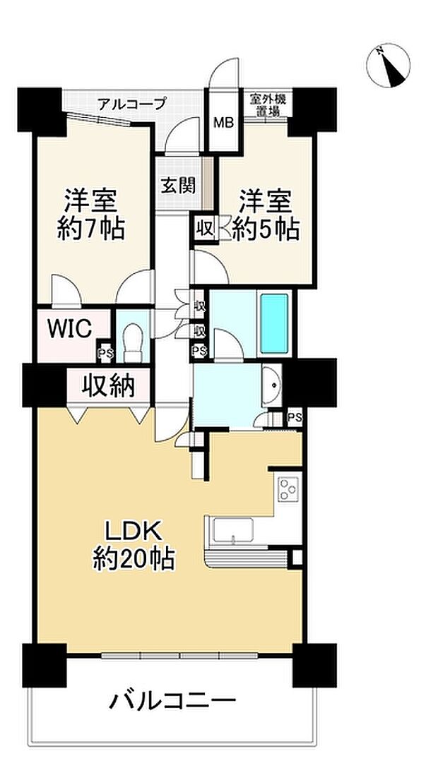 リーデンスタワー草津(2LDK) 11階の間取り図