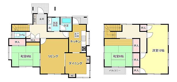 各部屋ゆとりの広さがあり2階の洋室は2部屋に区切って使うこともできます