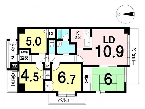 藤和シティコープ岐阜 田神駅 歩7分(4LDK) 5階の内観
