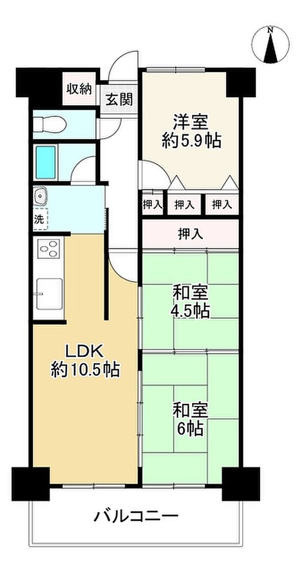 ルネ住之江(3LDK) 15階の間取り図