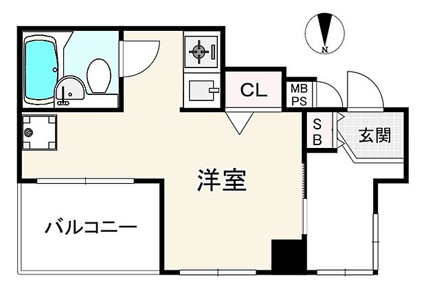 ライオンズマンション上六第3(1R) 4階の間取り図