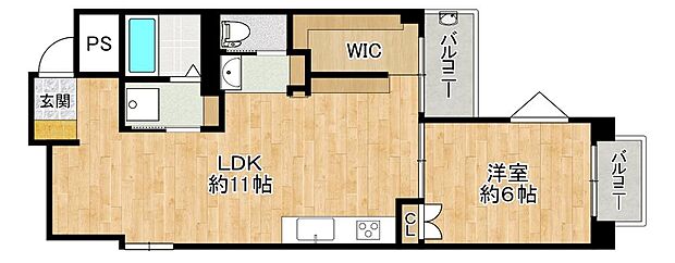 アーバンス長居(1LDK) 5階の間取り図