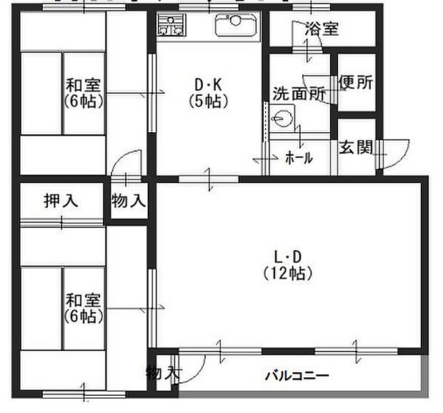 神陵台北住宅(2LDK) 1階の内観