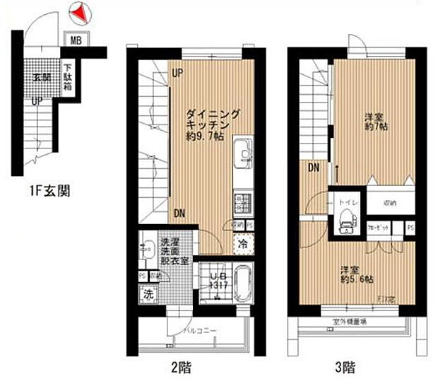 ザ・ロアハウス吉祥寺(2DK) 1階の間取り図
