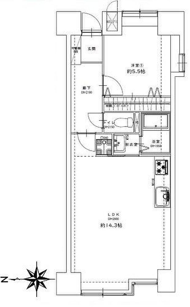 シーサイド片瀬江ノ島(1LDK) 3階の間取り図