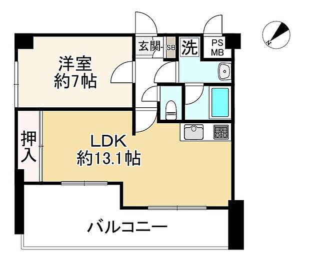 朝日プラザ兵庫永沢町II(1LDK) 4階の内観