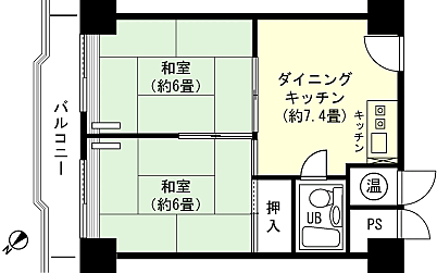 西武ヴィラ苗場３号館(2DK) 3階の間取り図